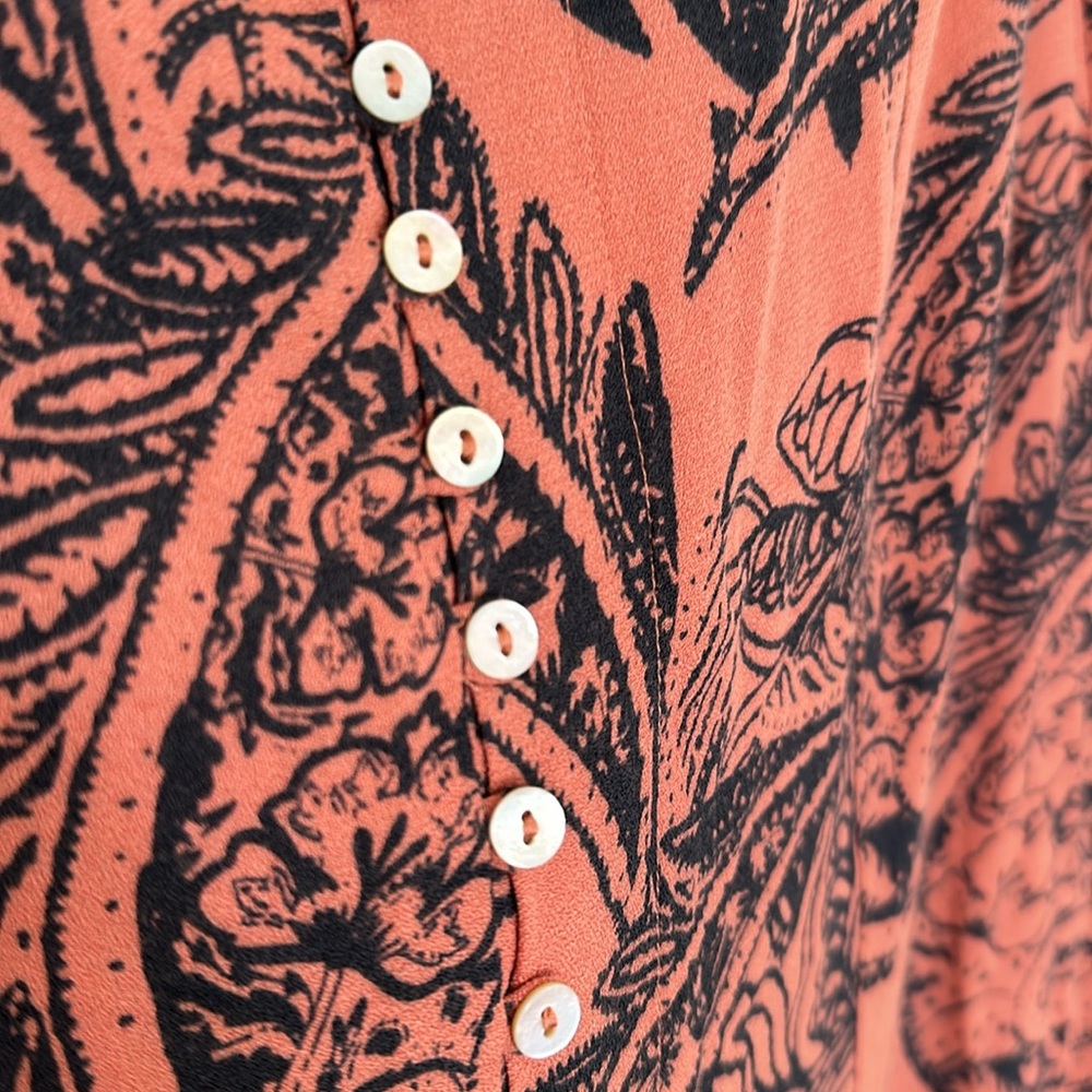 Free People Maxi Ruffle Skirt w Button Front Sz 0 - Picture 6 of 6